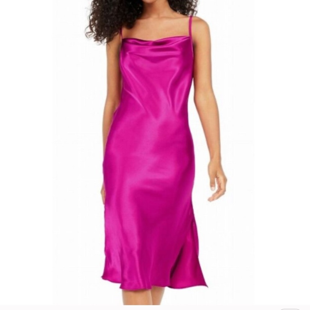 Bebe pink satin silk slip dress. NWT.